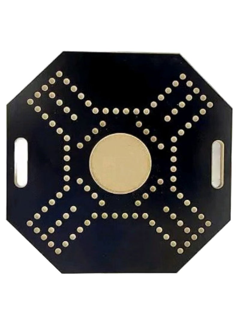 لعبة جاكارو خشبية سوداء مع حقيبة حمل قوية للتخطيط الاستراتيجي، لعبة جاكارو خشبية لأربعة لاعبين مع كرات زجاجية وبطاقات، لعبة جاكارو خشبية 43×43 سم