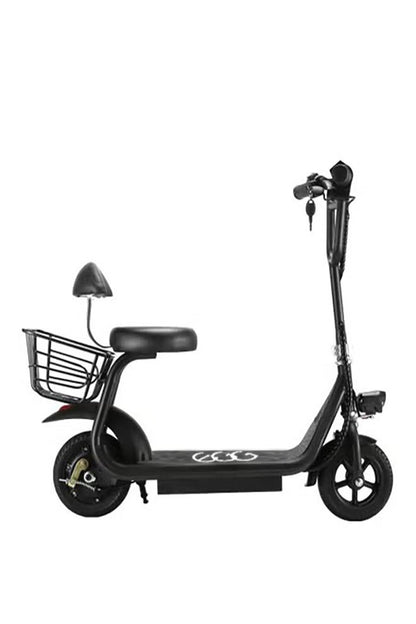 سكوتر كهربائي مع سلة للأطفال | سكوتر كهربائي | سكوتر كهربائي مع مقعد | سكوتر كهربائي قابل للطي | جهد 36 فولت | محرك 250 وات | مصابيح أمامية وخلفية | سلة تخزين | إطارات مقاس 8 بوصات