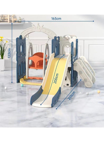 مجموعة زحليقة وأرجوحة داخلية وخارجية للأطفال مع سلة كرة – طقم ألعاب ترفيهي لحديثي المشي والأطفال