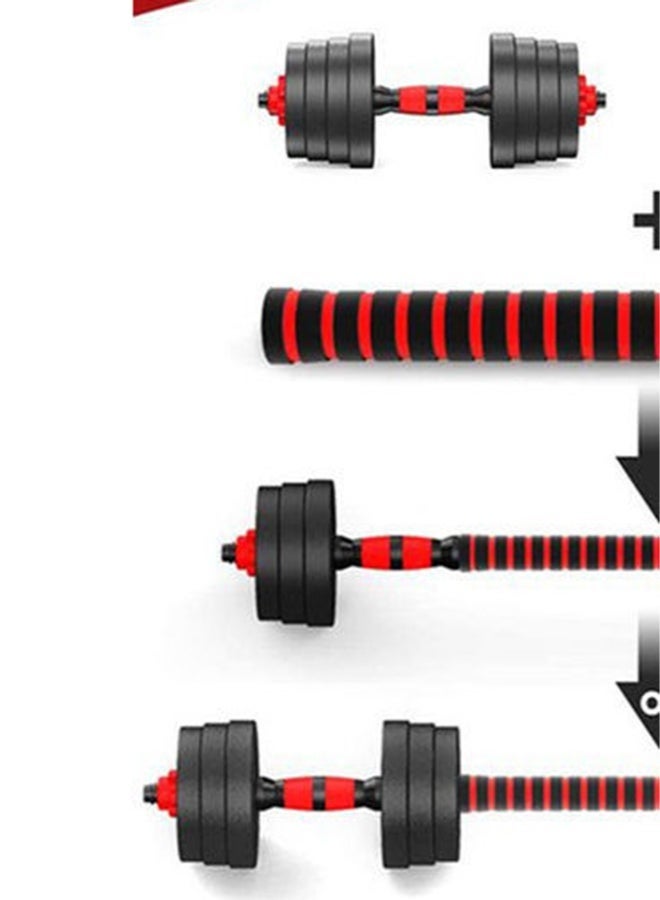 طقم دمبل قابل للتعديل 20كجم يتحول إلى باربل، صفائح فولاذية ومقابض مانعة للانزلاق للمنزل