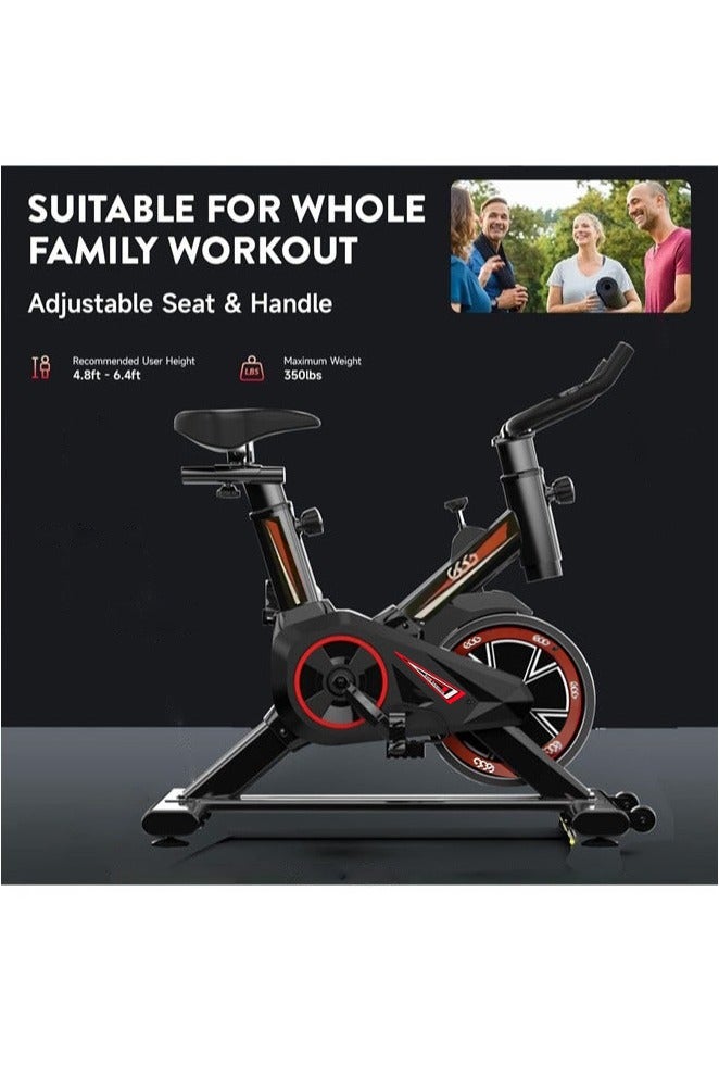 دراجة تمارين منزلية فاخرة مع غطاء حماية كامل للعجلة الدوارة، شاشة LCD احترافية ومقاومة مغناطيسية عالية، قدرة تحمل 300 رطل، تصميم عجلات فائق الهدوء يمكن حتى للنساء تحريكها بسهولة، تخزين مريح موفر للمساحة