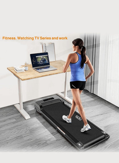 جهاز جري كهربائي احترافي 1.75 حصان قابل للطي 2 في 1 يتحمل 100 كيلو مع ميل يدوي مستويين وريموت كنترول مجهز بحامل آيباد وعجلات للحركة السهلة للاستخدام المنزلي واللياقة البدنية