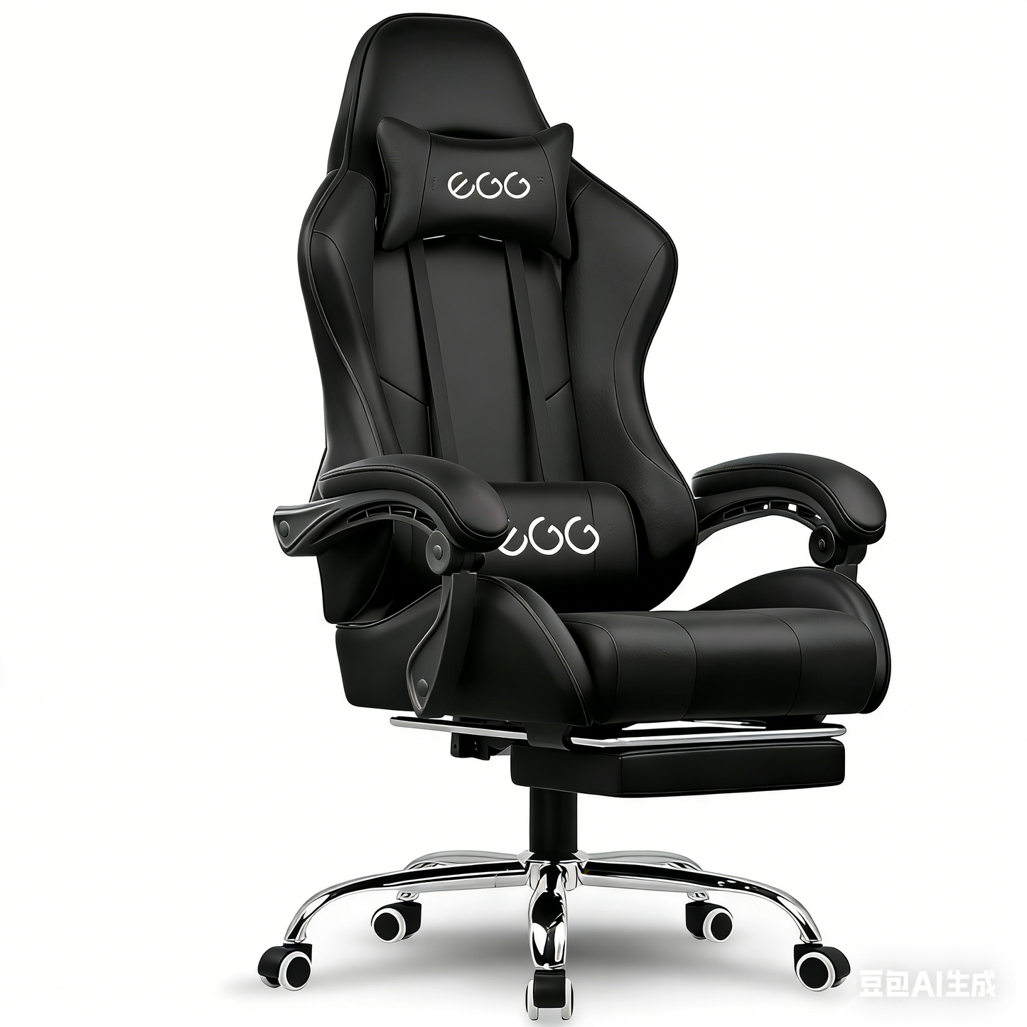 كرسي ألعاب  كمبيوتر، كرسي ألعاب بظهر عالي، كرسي ألعاب إلكتروني مريح مع ميلان زاوي كبير وضبط ارتفاع، مع وسادة للرقبة والخصر