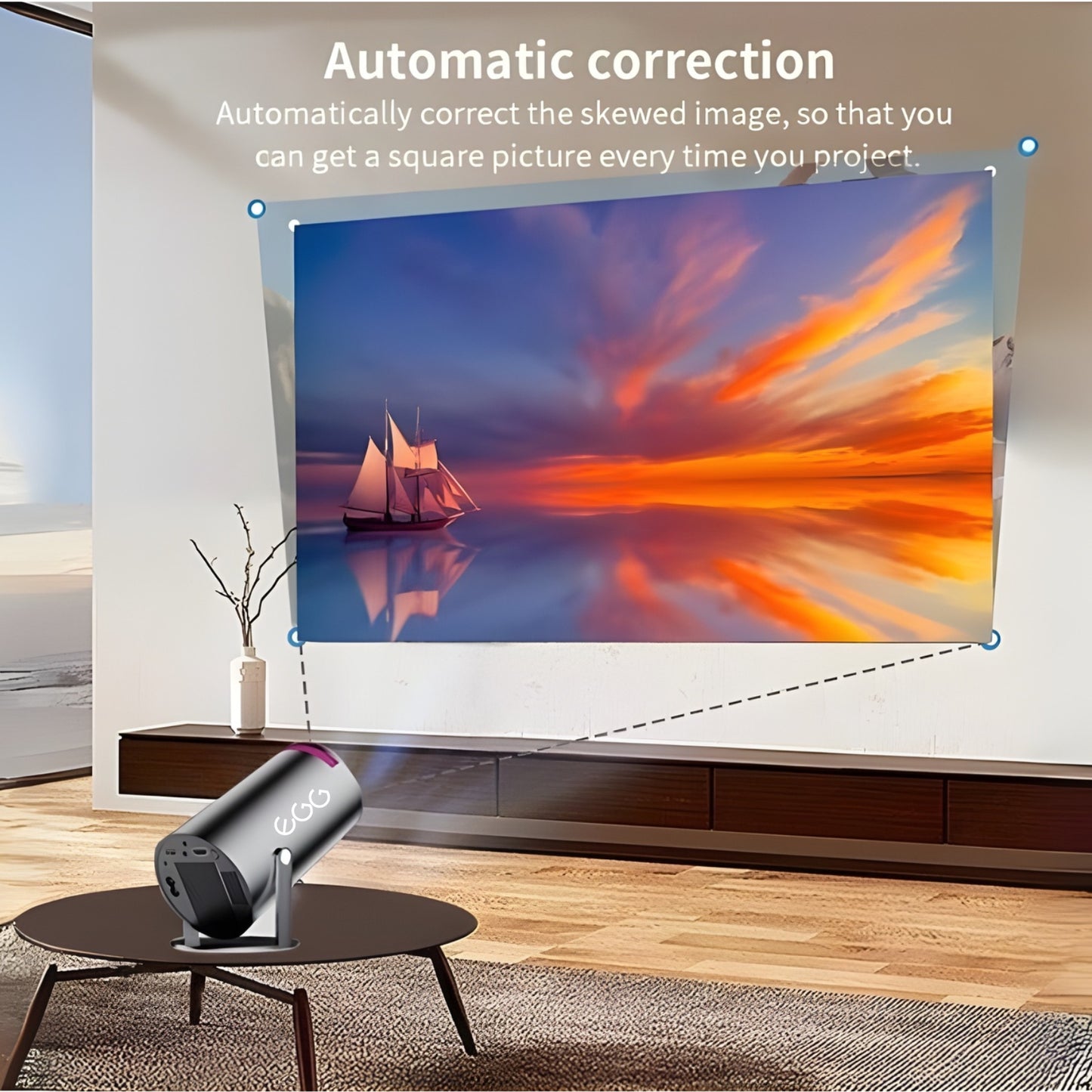 EGG | Model X-3 Smart Portable Projector (Black)