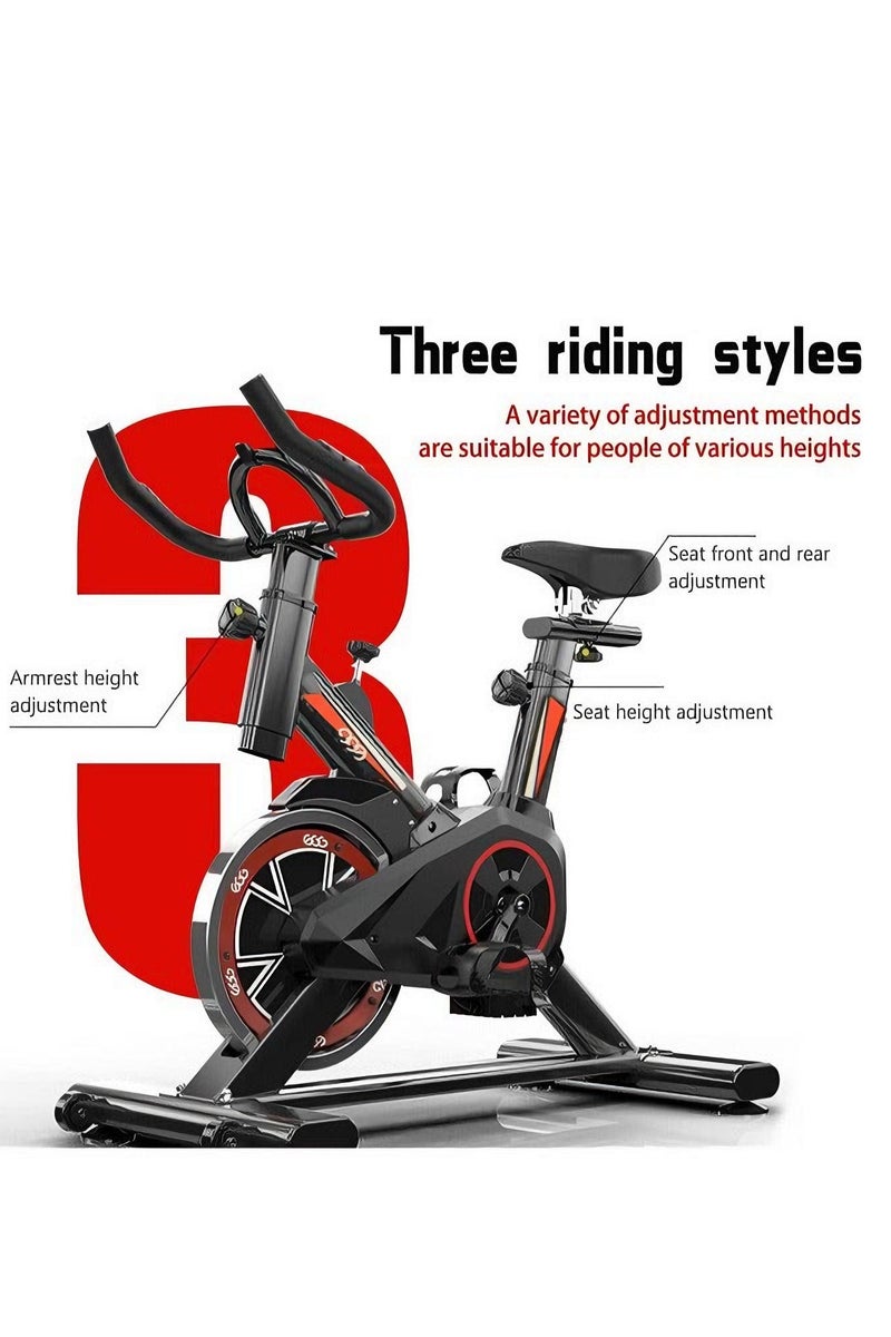دراجة تمارين منزلية فاخرة مع غطاء حماية كامل للعجلة الدوارة، شاشة LCD احترافية ومقاومة مغناطيسية عالية، قدرة تحمل 300 رطل، تصميم عجلات فائق الهدوء يمكن حتى للنساء تحريكها بسهولة، تخزين مريح موفر للمساحة