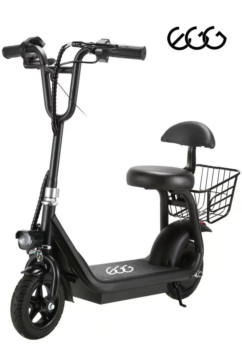 سكوتر كهربائي مع سلة للأطفال | سكوتر كهربائي | سكوتر كهربائي مع مقعد | سكوتر كهربائي قابل للطي | جهد 36 فولت | محرك 250 وات | مصابيح أمامية وخلفية | سلة تخزين | إطارات مقاس 8 بوصات