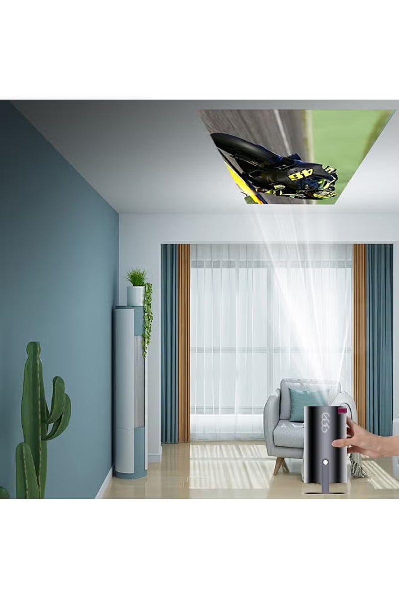 جهاز عرض صغير محمول - 5G Wifi 6 BT 5.2 Android 11، جهاز عرض 4K 1080P Full HD يدعم 8000 لومن، جهاز عرض LED تلقائي لتصحيح الانحراف الأفقي، جهاز عرض دوار 180 درجة للهاتف