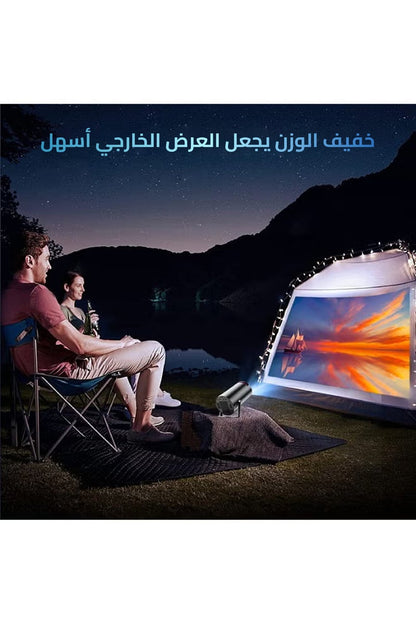 جهاز عرض صغير محمول - 5G Wifi 6 BT 5.2 Android 11، جهاز عرض 4K 1080P Full HD يدعم 8000 لومن، جهاز عرض LED تلقائي لتصحيح الانحراف الأفقي، جهاز عرض دوار 180 درجة للهاتف