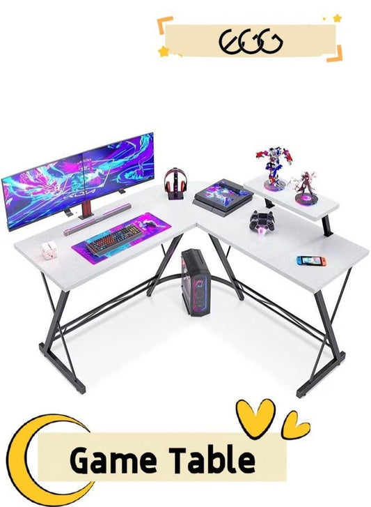 طاولة العاب ومكتب قيمنق وألعاب وطاولة مكتبيه منزليه , مكتب وطاولة كمبيوتر على شكل حرف L ذات جودة عاليه وسهلة التركيب