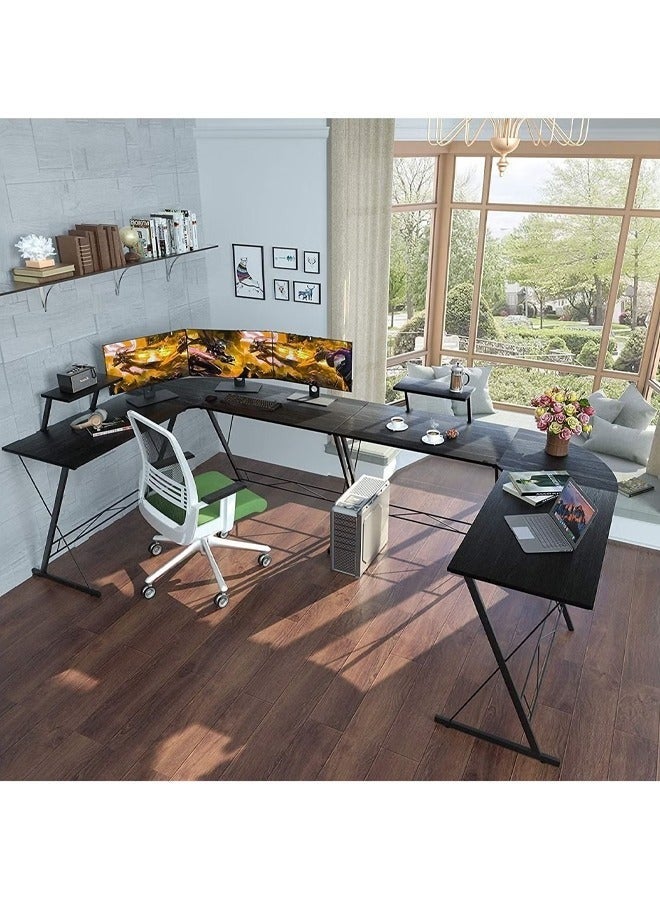 طاولة العاب ومكتب قيمنق وألعاب وطاولة مكتبيه منزليه , مكتب وطاولة كمبيوتر على شكل حرف L ذات جودة عاليه وسهلة التركيب