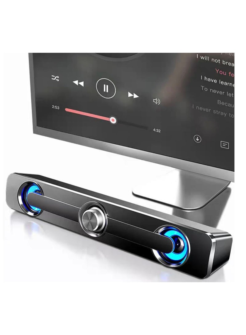 مكبر صوت سلكي مزود بمنفذ USB ومناسب لأجهزة الحاسوب أسود