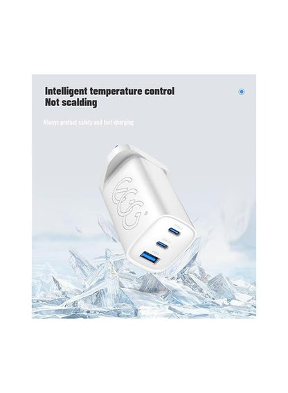شاحن حائط سريع بمنفذ USB من نوع C بقوة 65 واط، متوافق مع ماك بوك برو/إير، إتش بي/ديل/لينوفو، آيباد برو/إير، آيفون 15 برو ماكس، جالكسي إس 24