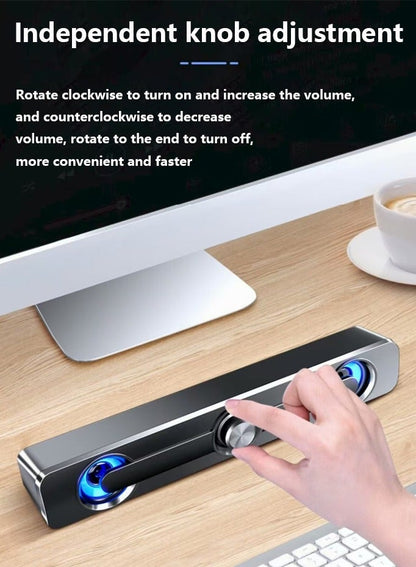 مكبر صوت سلكي مزود بمنفذ USB ومناسب لأجهزة الحاسوب أسود