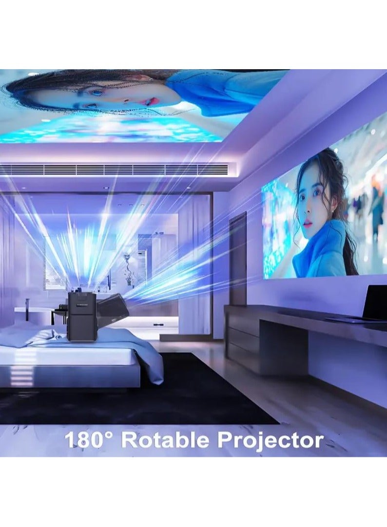 Portable HD Projector - Support 4K - Smart Projector with 5G Dual-band Wifi and Bluetooth 5.0 - Mobile Home Theater - Compatible With Android/iOS/Windows/TV Stick/HDMI/USB