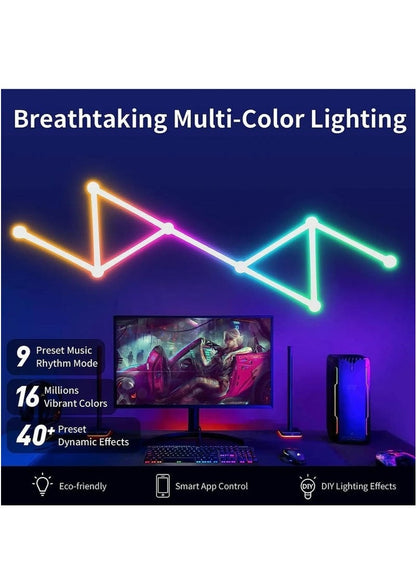 9 مجموعات من مصابيح الدايود المبتعث للضوء ذات الإضاءة القابلة للضبط وذات قدرات الشبكة اللاسلكية لدعم التحكم في تزامن الموسيقى الذكية، يمكن تشغيلها من خلال نظام PP مع أضواء على الجدران ذات درجة حرارة ملونة مناسبة للاستخدام في التزيين في غرف اللعب.