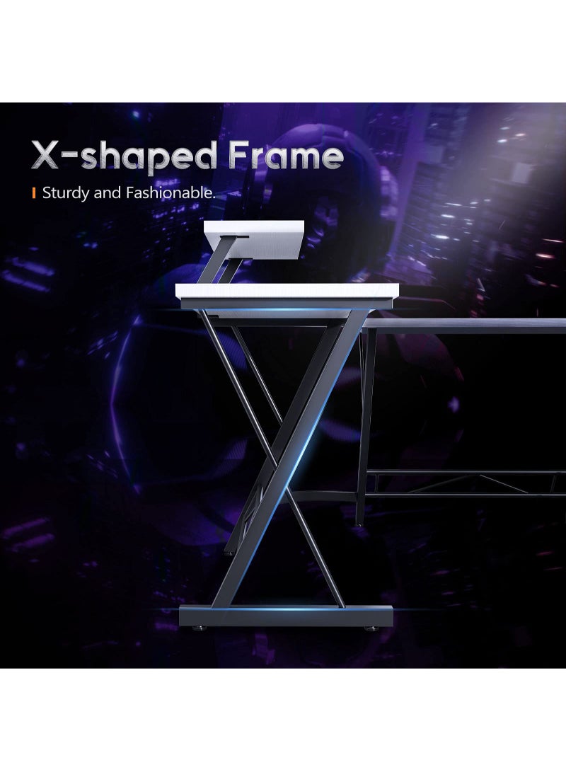 طاولة العاب ومكتب قيمنق وألعاب وطاولة مكتبيه منزليه , مكتب وطاولة كمبيوتر على شكل حرف L ذات جودة عاليه وسهلة التركيب