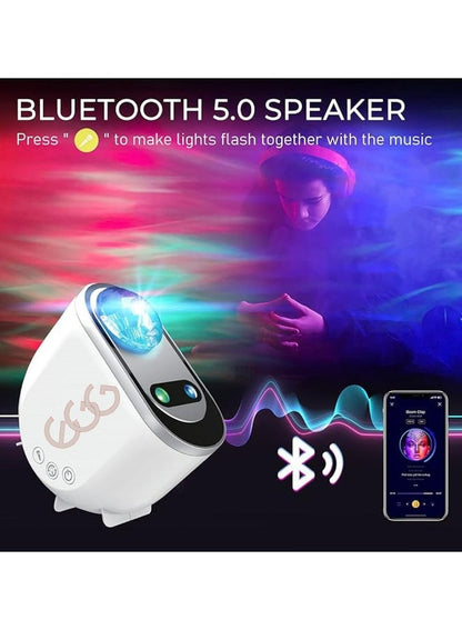 جهاز عرض نجوم ثلاثي الوظائف بإضاءة LED بروجيكتور مع سماعة بلوتوث وضوضاء بيضاء