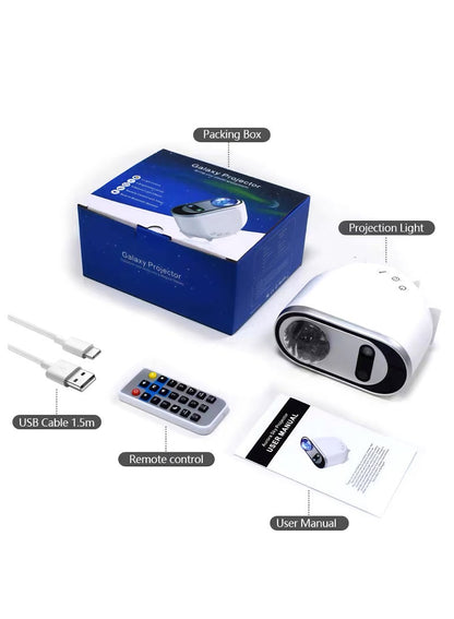 جهاز عرض نجوم ثلاثي الوظائف بإضاءة LED بروجيكتور مع سماعة بلوتوث وضوضاء بيضاء