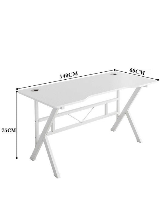 أبيض (140*60*75 cm) طاولة ألعاب ومكتب قيمنق وألعاب وطاولة مكتبيه منزليه , مكتب وطاولة كمبيوتر بسطح من ألياف الكربون على شكل حرف K ذات جودة عاليه وسهلة التركيب