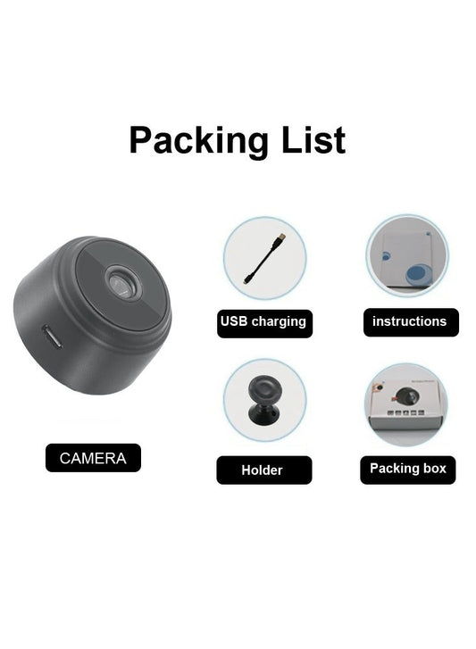 كاميرا واي فاي صغيرة كاميرا صغيرة مراقبة عن بعد أمن المنزل 1080 بكاميرا الأشعة تحت الحمراء كاميرا لاسلكية كاميرا تتبع ذكية مع الرؤية الليلية وكشف الحركة للاستخدام الداخلي والخارجي