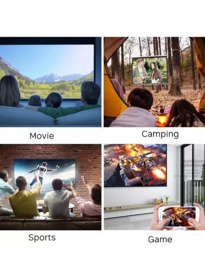 جهاز عرض عالي الوضوح 1080P LED مكتب منزلي صغير محمول، جهاز عرض عالي الدقة، طاقة منخفضة وتبديد حرارة فائق، مشغل فيديو كامل التنسيق: MP4، RMVB، إلخ، يدعم الوسائط المتعددة، مناسب لمختلف فتحات الاتصال